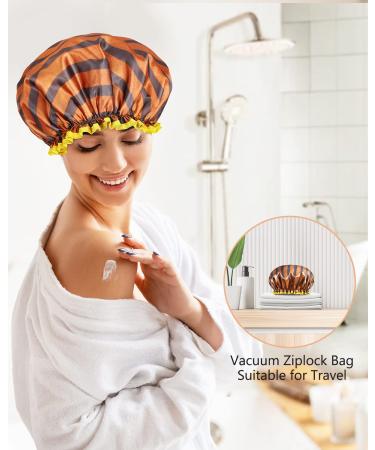 Buy Mikimini 2-Pack Waterproof Shower Hoods - Stylish & Reusable for Women Men Girls & Children | Golden Stripes Design - Buy Online on SooperMarket.com
