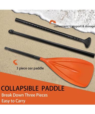 LBW SUP Paddle 3 Piece Stand Up Paddleboard Paddles - Adjustable Double Holes Lock, Sturdy & Ergonomic Design for Surfing Beginners - Orange - Buy Online on SooperMarket.com