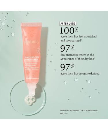 Biossance Squalane + Rose Vegan Lip Balm with Hyaluronic Acid and Ceramides - Moisturizing, Plumping, and Petroleum-Free (0.52 oz) - Buy Online on SooperMarket.com