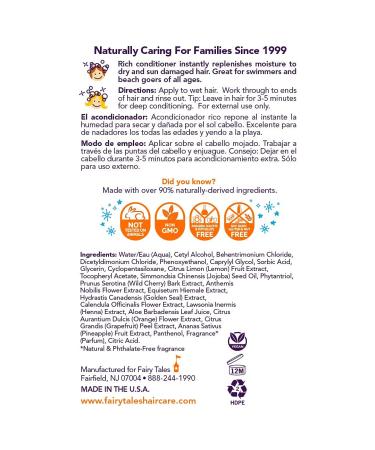 Fairy Tales Swimmer Conditioner for Kids - 8 oz | Natural Ingredients | Made in USA | Replenish and Restore Hair from Chlorine & Salt | Paraben & Sulfate-Free - Buy Online on SooperMarket.com