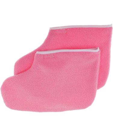 Professional Paraffin Wax Therapy Terry Cloth Booties for Feet Spa Pedicure Pink - Buy Online on SooperMarket.com