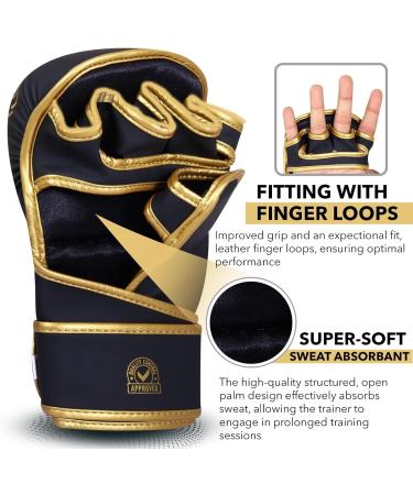 Beast Rage MMA Gloves for Men & Women - Adjustable Wrist Support Open Palm for Martial Arts Grappling and Sparring | S/M Gold - Buy Online on SooperMarket.com