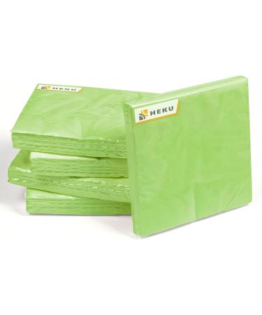 HEKU 100 Light Green Napkins - 3-Layer 33x33cm Highly Absorbent Stylish & Practical 5-Pack for Events & Gastronomy - International Shipping Available - Buy Online on SooperMarket.com
