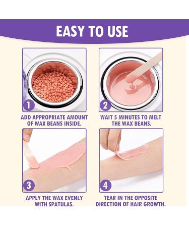 Waxing Kit for Women Men | Painless Hair Removal with Hard Wax Beans | At Home Waxing Kit for Sensitive Skin | Includes Wax Warmer and Applicator Sticks | Ideal for Eyebrow, Armpit, Bikini, Brazilian | All-White - Buy Online on SooperMarket.com