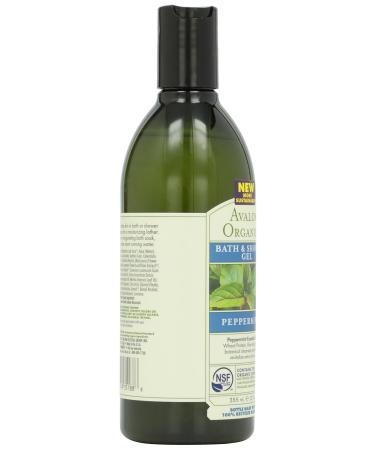 Avalon Organic Botanicals Mint Bath & Shower Gel - 12 oz | Natural Skincare for Refreshing Cleansing - Buy Online on SooperMarket.com