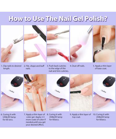 Ohuhu 12 Colors Gel Nail Polish Set with UV Light Kit - Glossy and Matte Top Coat - 36W UV LED Lamp - Soak Off Manicure Gift for Girls - Mothers Day Special - Buy Online on SooperMarket.com