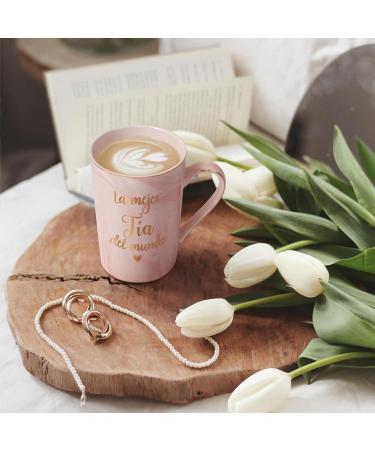Maustic Best Aunt Gifts La Mejor Tia Del Mundo Coffee Mug Tia Gifts from Niece Nephew in Spanish Aunt Coffee Mug Aunt Christmas Mothers Day Birthday Gifts Regalo Para Tia 14 Oz with Gift Box Pink - Buy Online on SooperMarket.com