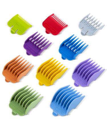 BESTBOMG 10 Color Professional Hair Clipper Guide Combs Replacement Guards Set Attachment Guide Combs Great Fits for Many Clippers/Trimmers A 10color