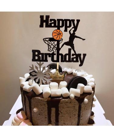 Blumomon Basketball Cake Decoration - 1 Piece Happy Birthday Shield Attachment for Sports Theme Party - Perfect for Young Girls - Buy Online on SooperMarket.com