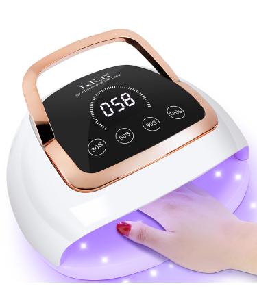 Professional 268W UV LED Nail Lamp with Automatic Sensor/4 Timer Setting/Large LCD Touch Screen Nail Dryer UV Lamps for Gel Nails Curing Lamp for Fingernail and Toenail Home Salon off-white