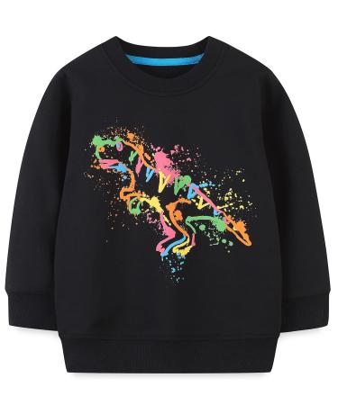 Boys Sweatshirt for Kids Dinosaur Jumper Cotton Casual Top Long Sleeve Pullover T-Shirt Toddler Girls Shirts Baby Clothes 1-8 Years 1-2 Years Dinosaur 03