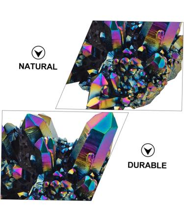 VILLCASE 2pcs Colorful Crystal Clusters Fish Tank Stones Mineral Specimen Natural Stones Cluster Rough Stone - Buy Online on SooperMarket.com