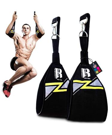 RIMSports Ab Straps for Pull Up Bar, Ab Sling Strap for Hanging, Ab Straps Hanging Abdominal Workout, Knee Up Ab Straps - Pull Up Straps & Ab Hanging Straps - Ab Straps for Pullup Bar for Men & Women Black