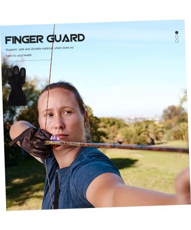 Anneome Archery Finger Stall Mittens Bow and Finger Glove Three Finger Archery Gloves Leather Gloves Archery Equipment Portable Shooting Glove Wear-resistant Archery Equipment Black Major 20x10cm Black - Buy Online on SooperMarket.com