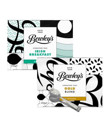 Bewleys Irish Tea Bundle with - 160 Tea Bags with Bewleys Irish Breakfast Tea and Bewleys Gold Blend Tea Including Mint Retail Tea Squeezer