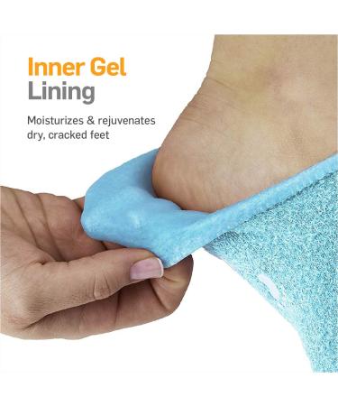 NatraCure Moisturizing Gel Socks - Hydrates Dry Feet, Heels, Calluses, Cuticles - Aqua - Buy Online on SooperMarket.com