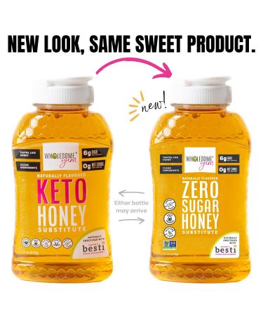 Wholesome Yum Zero Sugar Honey Substitute - Keto Friendly with Monk Fruit & Allulose | 11 oz Bottle - Buy Online on SooperMarket.com