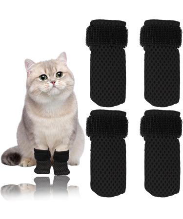 4 pieces of claw covers for cats scratch catfeal breathable mesh cat paw covers cat claw covers caps for the cat injection fur care (m)