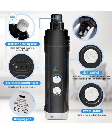 Journeyside 3-Speed Claw Grinder for Dogs & Cats | Quiet LED-Enhanced Nail Trimmer for All Sizes - Buy Online on SooperMarket.com