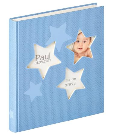 walther design photo album blue 28 x 30.5 cm baby album with cover cut-out Baby Estrella UK-133-L 28 x 30.5 cm Blue