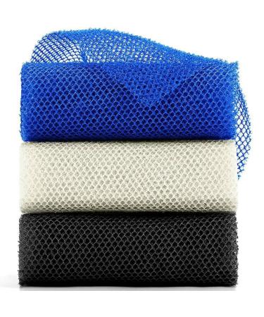 TPPIG 3 Pieces Bath Sponge Net African Long Net Exfoliating Body Scrubber Scrubber Skin Smoother