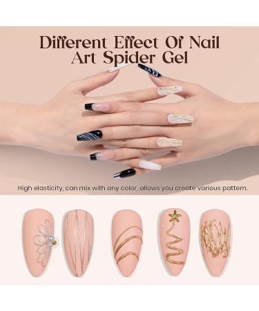 MIZHSE Clear Spider Gel + 6 Colors Chrome Nail Powder Set for Metallic Mirror Effect Nail Art - DIY Manicure Kit - Buy Online on SooperMarket.com