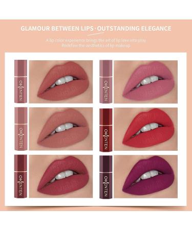 OKENTEN 6 Colors Matte Lipstick Set - Waterproof & Long-Lasting Nude Lipsticks - Moisturizing Makeup Gift Set - Labiales Matte Larga Duracion 26 02 - Buy Online on SooperMarket.com