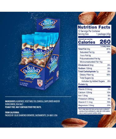 Blue Diamond Almonds Roasted Salted 1.5oz (12 Pack) - Buy Online - Buy Online on SooperMarket.com