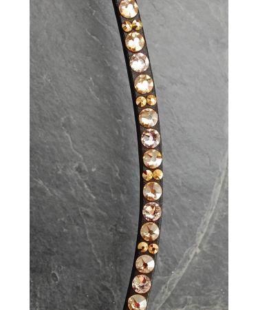 Gl cksHucke 'Goldliebe' Curved Narrow Browband for Shetland Ponies - Gold with Rhinestones - Buy Online on SooperMarket.com