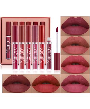 OKENTEN 6 Colors Matte Lipstick Set Waterproof Long-Lasting Moisturizing Makeup Lipsticks Nude Lipstick Makeup Gift Set labiales matte larga duracion 25(01)