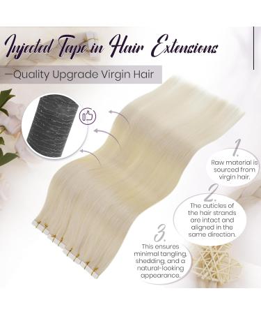 Laavoo Real Hair Tape Extensions - Invisible Blond #1000 Virgin Skin 40cm 5pcs (10g) - Premium Quality - Buy Online on SooperMarket.com