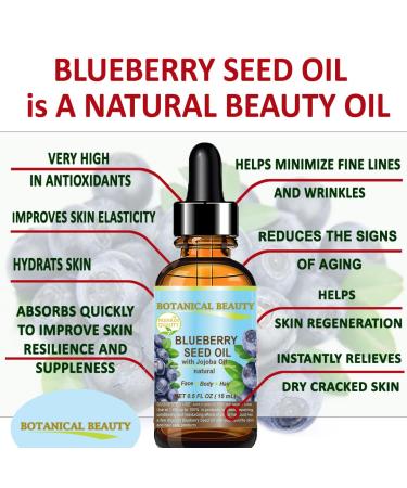 Buy Blueberry Seed Oil - Virgin Unrefined Cold-Pressed Carrier Oil for Face Body & Hair | 0.5 Fl. oz - Anti-Aging Moisturizer by Botanical Beauty - Buy Online on SooperMarket.com