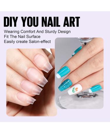 Shop Tomicca 8-in-1 Nail Tips & Glue Gel Kit | 240 PCS Soft Gel Full Cover Extensions with UV Lamp - Perfect Ballerina Shape - Buy Online on SooperMarket.com