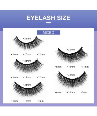 Kaluofan Reusable Self Adhesive False Eyelashes - 5 Pairs | No Glue Needed | Natural Look & Waterproof | Easy to Apply - Buy Online on SooperMarket.com
