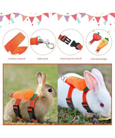 4 sets adjustable rabbit harness and leash set small animal cute waistcoat harness leash ferret harness guinea pig harness ferret leash with decorations for rabbit kitten puppy - Buy Online on SooperMarket.com
