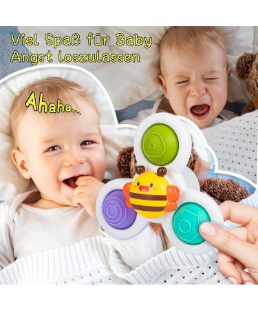Winstico Suction Cup Toy Set | 3-Pack Fidget Sensory Water Toys for Toddlers 18+ Months | Fun Cartoon Baby Toys - Buy Online on SooperMarket.com