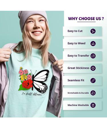 VAST WANT Black HTV Vinyl Roll - 12x20FT Heat Transfer Vinyl for T-Shirts | Iron-On Vinyl for Cricut & Cutting Machines - Easy Weed & Transfer - Buy Online on SooperMarket.com