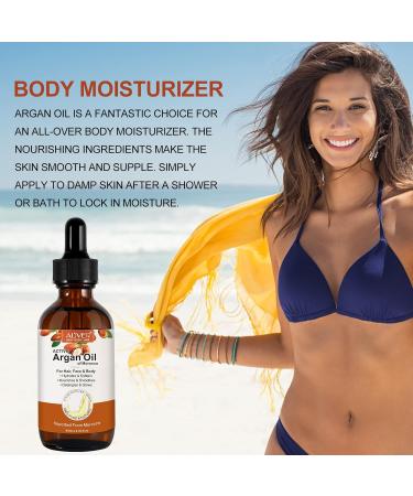 Organic Cold Pressed Argan Oil for Hair & Skin - 2 Pack (60 ml) - Pure Additive-Free with Pipette - Buy Online on SooperMarket.com