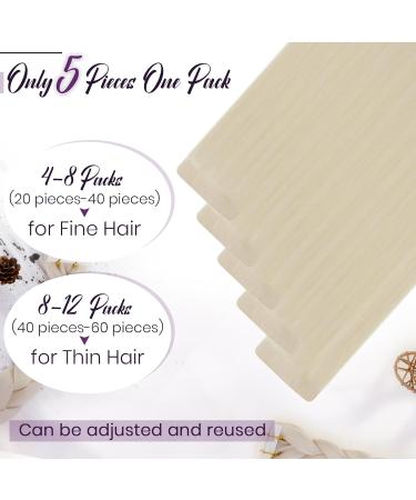 Laavoo Real Hair Tape Extensions - Invisible Blond #1000 Virgin Skin 40cm 5pcs (10g) - Premium Quality - Buy Online on SooperMarket.com