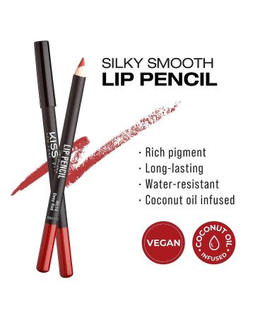 kiss new york Professional Slim Lip Pencil - Creamy Soft & Long-Lasting Lip Liner in Deep Red - Buy Online on SooperMarket.com