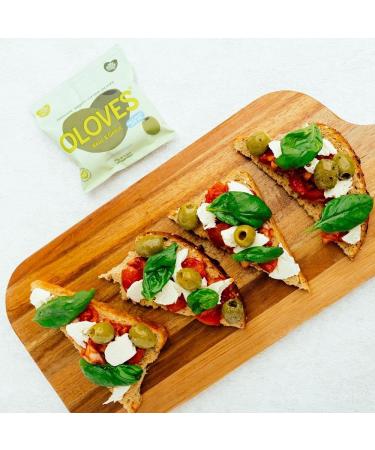 OLOVES Green Greek Pitted Olives | Basil & Garlic | Vegan, Kosher, Gluten Free, Keto Friendly | Fresh & All Natural Low Calorie Healthy Snack (30 Pack, 1.1oz Bags) - Buy Online on SooperMarket.com