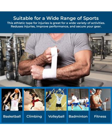 AFFORDTEX Sports Tape Bundle - 8 Adhesive Rolls, Zig-Zag Edge, Skin-Friendly Athletic Tape - 1.5 x 10 Yards for Athletes, Coaches, Amateurs - Buy Online on SooperMarket.com