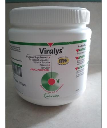 Viralys L-Lysine Supplement for Cats - Cats & Kittens of All Ages - Immune Health - Sneezing, Runny Nose, Squinting, Watery Eyes - Flavored Lysine Powder 100 Grams