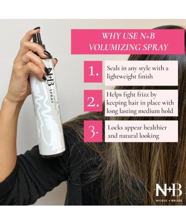 N+B Volumizing Spray | Medium Hold Fast Drying Lightweight | Non-Sticky Fights Frizz Heat Protectant Adds Volume | For All Hair Types and Textures | 10 oz - Buy Online on SooperMarket.com