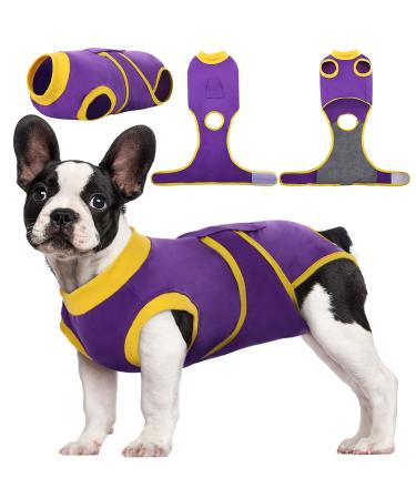 Kuoser Dogebody after op dog body after castration male bitch dogbody after op bitch breathable body for dogs after op leakage protection dog anti-wound licking op body dog purple m (1 Pack) purple