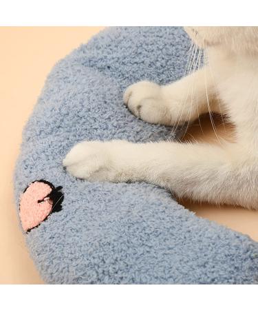 Fluffy Cat Pillow - Ultra Soft Half Donut Cuddler for Joint Relief and Calming Sleep in Haze Blue - Machine Washable - Buy Online on SooperMarket.com