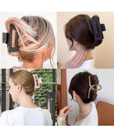 4 Pcs Matte Hair Clips Strong Hold Hair Clips Large Non Slip Hair Clips Hair Claw Clips For Women & Girl (Crossed) - Buy Online on SooperMarket.com
