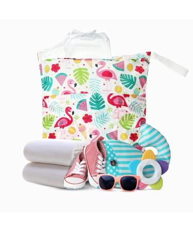 Waterproof Wet Bag Set - 4 Pieces Reusable Washable Wet Dry Bags for Travel, Beach, Swimwear, Diapers - Hawaii Design - 12 x 14 Inch - Buy Online on SooperMarket.com