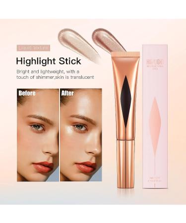 Tongyend Liquid Highlight Beauty Wand Blush Stick Cream Contour Stick and Highlighter with Cushion Applicator Long Lasting Face Blush Illuminator Makeup Stick Liquid Bronzer Super Silky(Highlight 04) Highlight 04 10 g (Pack of 1) - Buy Online on SooperMarket.com