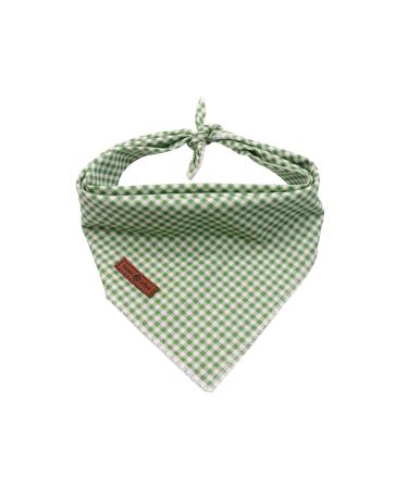 lionet paws Dog Bandana Headscarves Dog Scarf Triangle Scarf Green&White Checked SS (Pack of 1) Green&White Checked